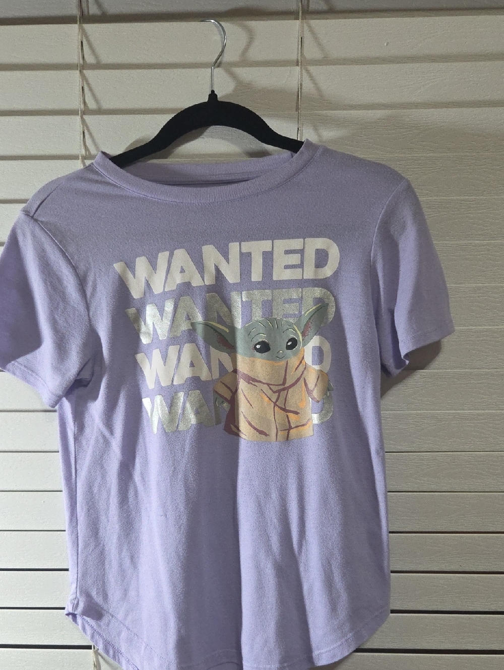 Star Wars Lilac "Wanted" Baby Yoda Short Sleeve Tee